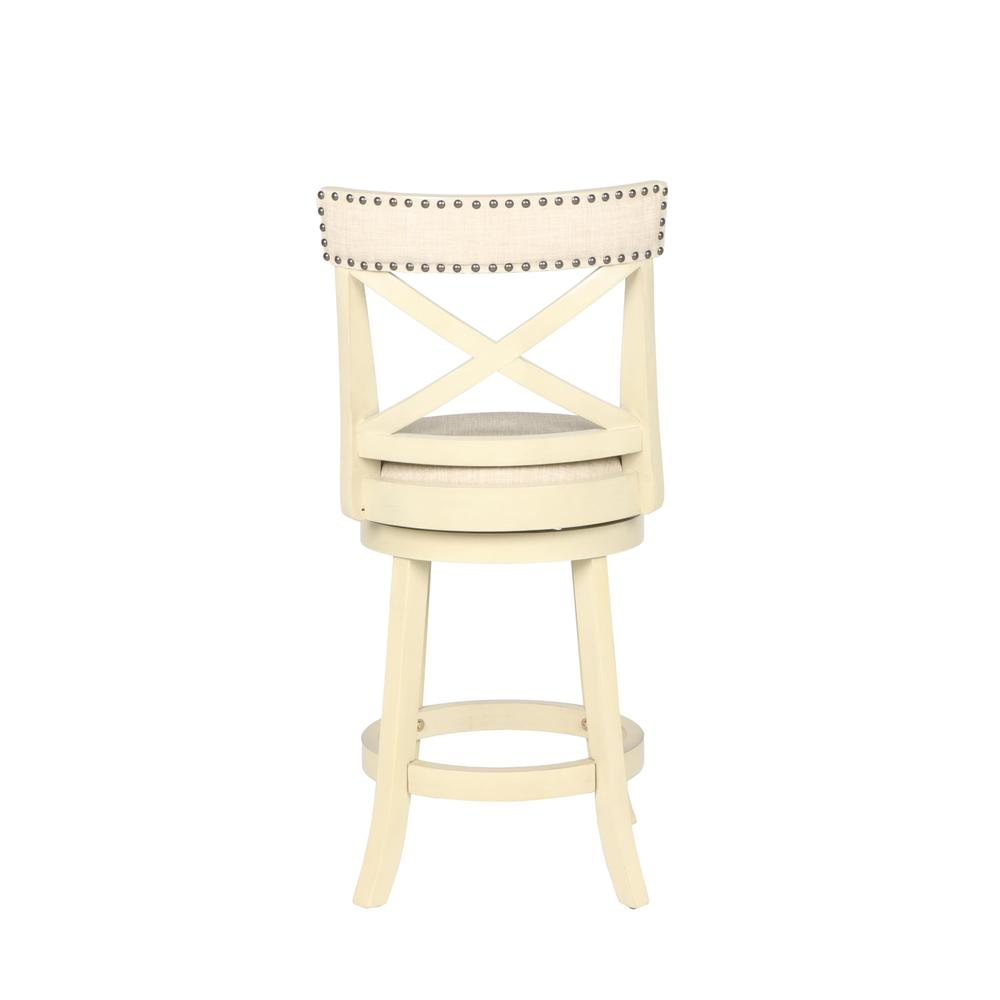 York White Solid Wood Swivel Counter Stool (Set of 2)