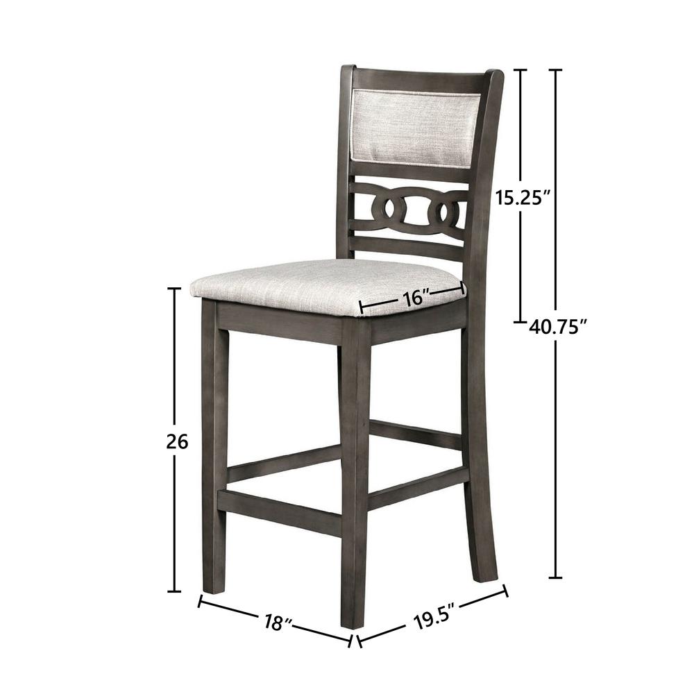 Furniture Gia 5-Piece Transitional Wood Dining Set in Gray