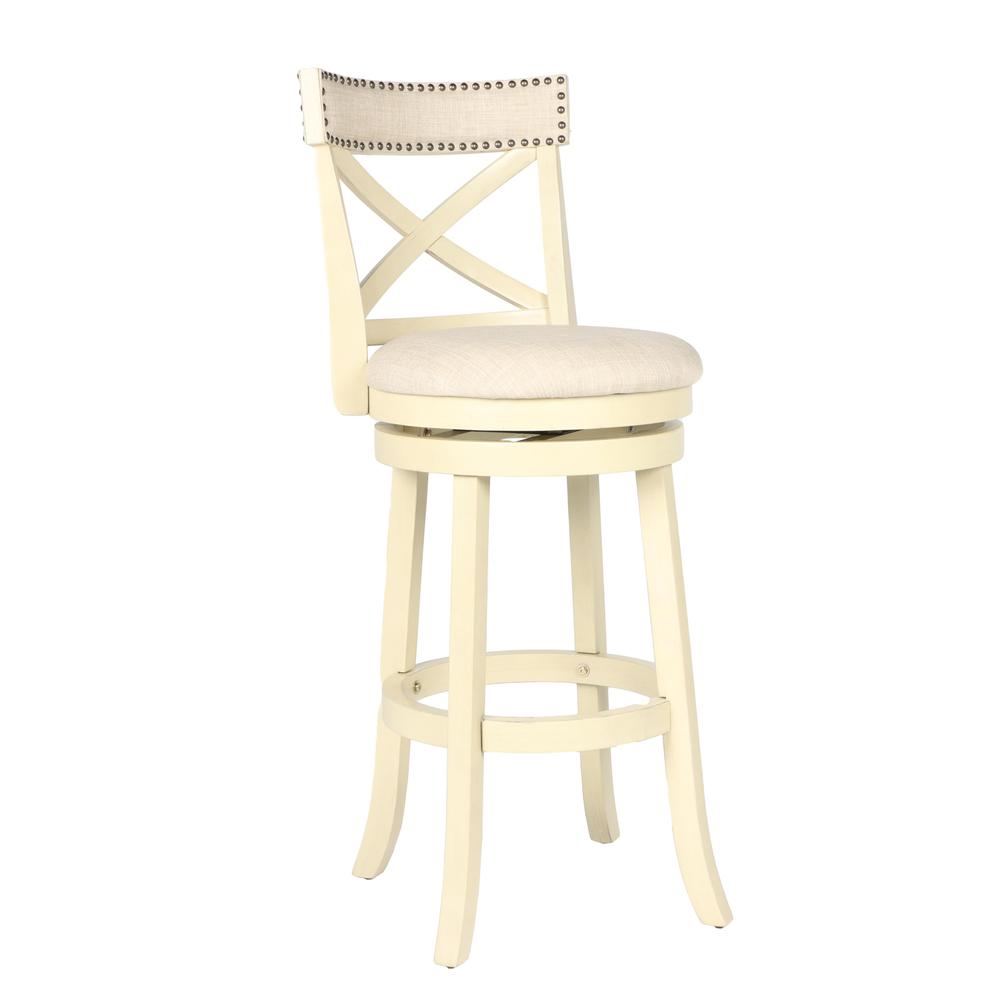 York White Solid Wood Swivel Bar Stool (Set of 2)