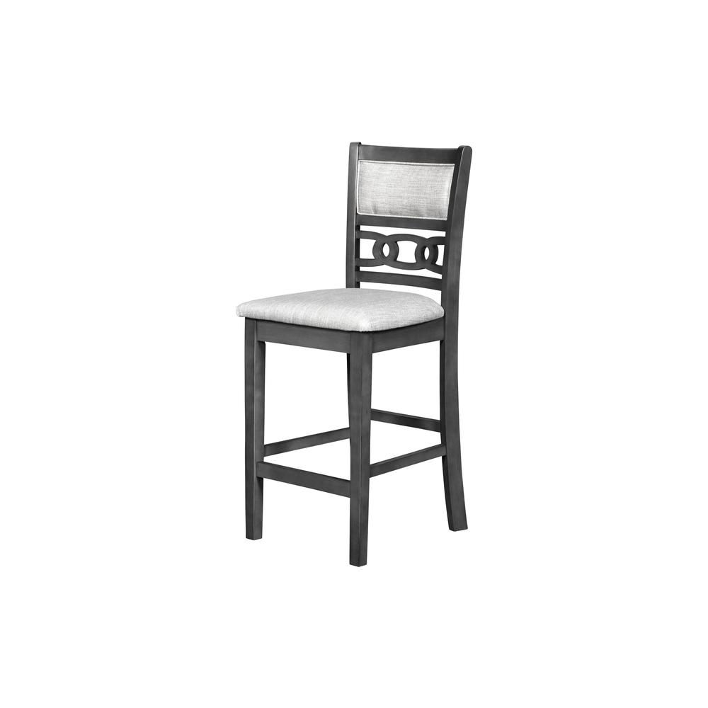 Gia Gray Wood Counter Chair with Fabric Seat (Set of 4)