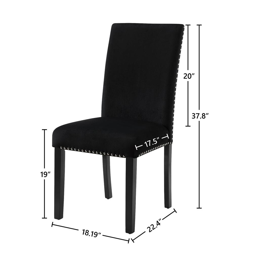 Celeste Black Wood Upholstered Dining Chair (Set of 6)