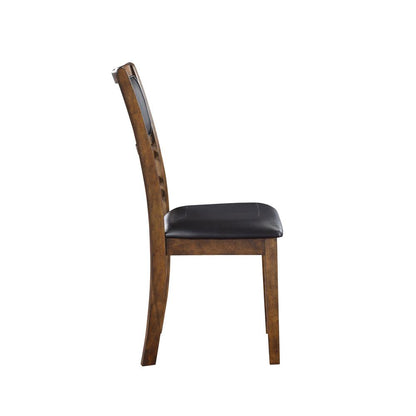 Gia Brown Wood Dining Chair with PU Seat (Set of 4)