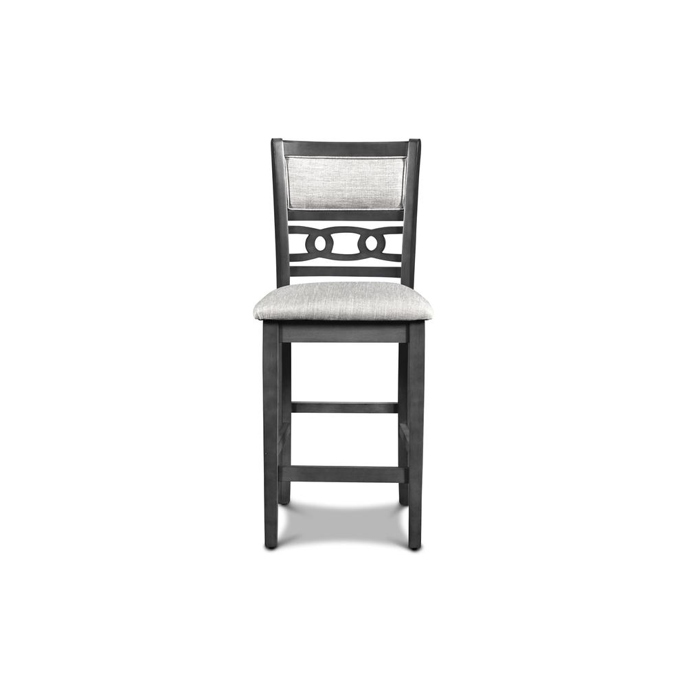Gia Gray Wood Counter Chair with Fabric Seat (Set of 4)