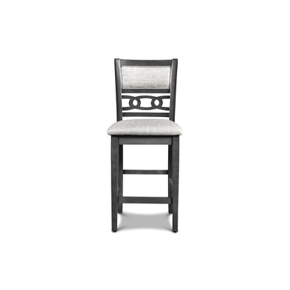 Gia Gray Wood Counter Chair with Fabric Seat (Set of 4)