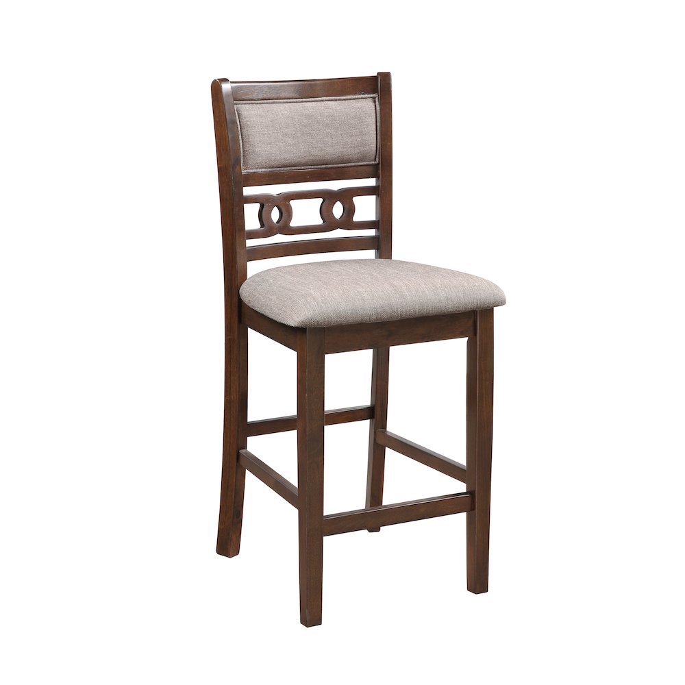 Furniture Gia Solid Wood Counter Table 2 Chairs in Cherry Brown