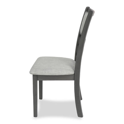 Furniture Mitchell 5-Piece Transitional Wood Dining Set in Gray