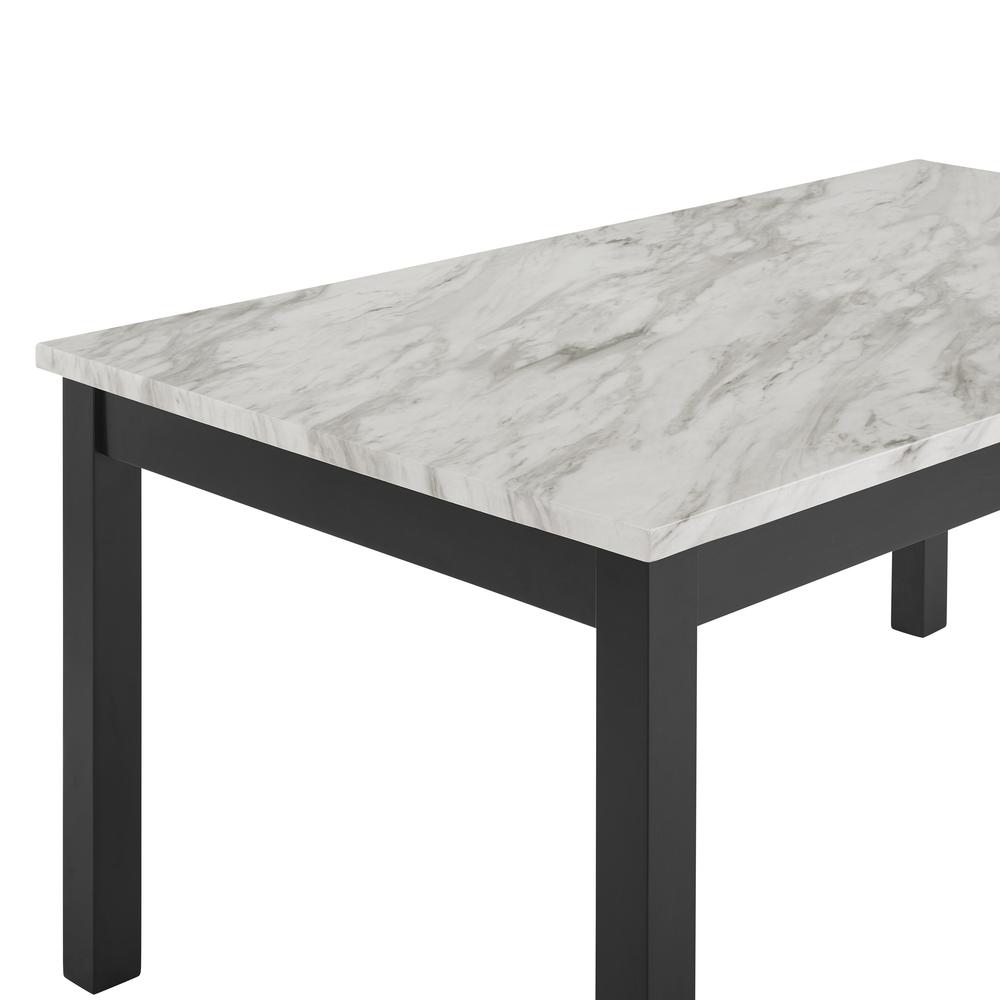 Furniture Celeste Faux Marble Dining Set- 1 Table  4 Blue Chairs