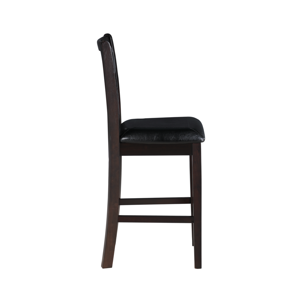 Furniture Gia 5-Piece Transitional Wood Counter Set in Ebony