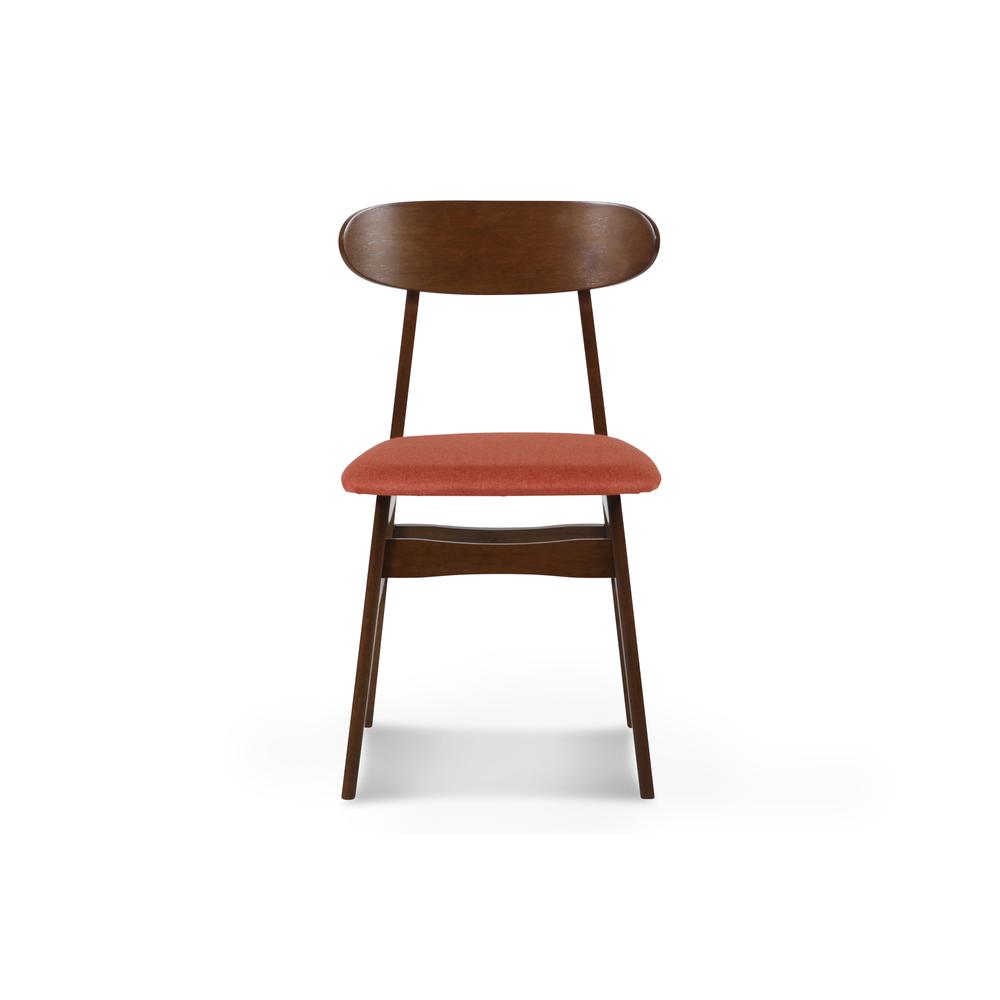 Furniture Morocco 5-Piece Mid-Century Wood Dining Set in Orange