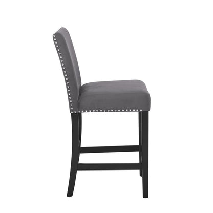 Furniture Celeste 39.5" Wood Counter Chair in Gray (Set of 2)