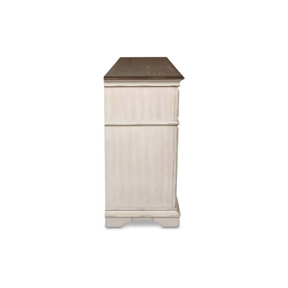 Furniture Anastasia 7-Drawer Solid Wood Dresser in Antique White