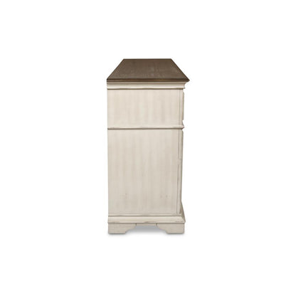 Furniture Anastasia 7-Drawer Solid Wood Dresser in Antique White