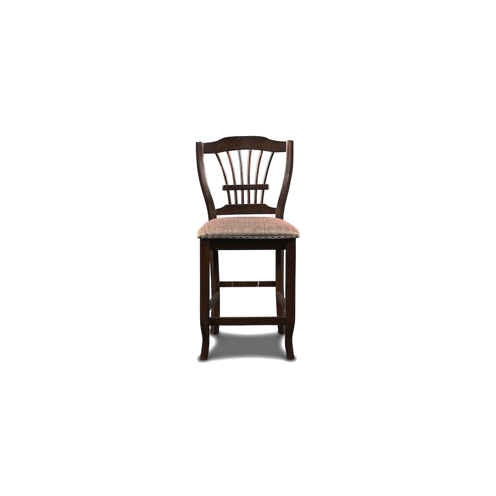Bixby Wood Counter Chair with Fabric Seat in Espresso (Set of 2)