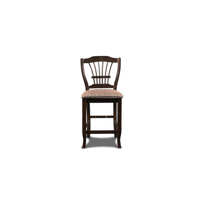 Bixby Wood Counter Chair with Fabric Seat in Espresso (Set of 2)