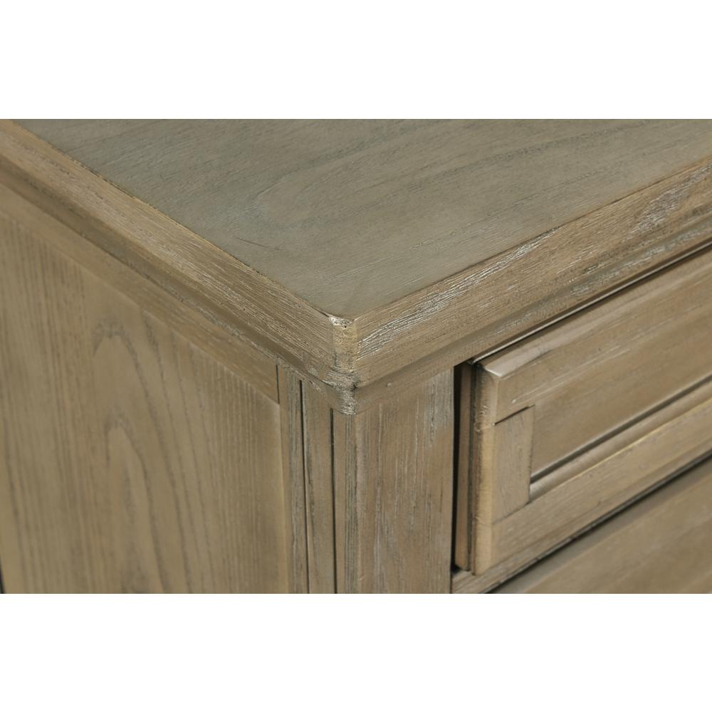 Furniture Allegra 3-Drawer Wood Nightstand in Pewter