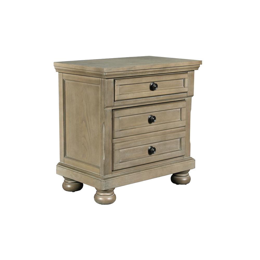 Allegra 4-Piece King Wood Bedroom Set with Nightstand in Pewter