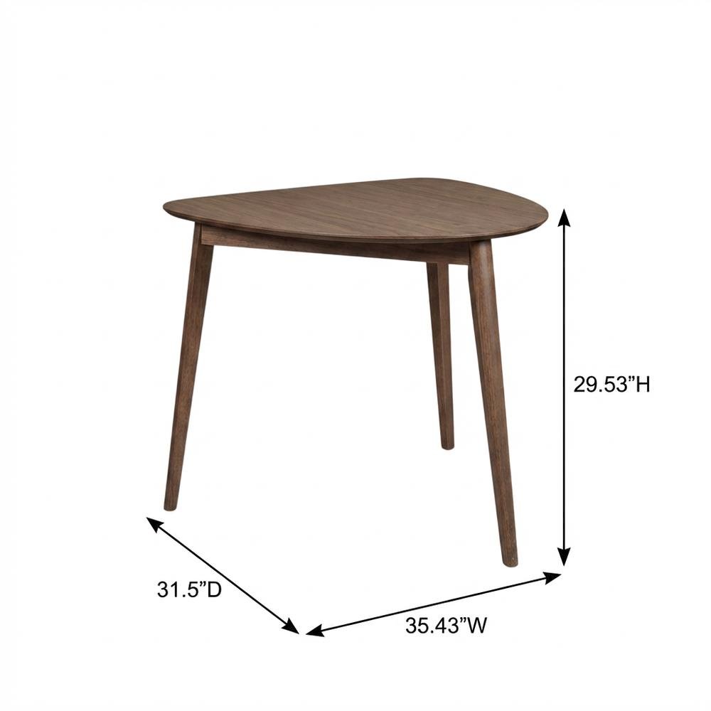 Solid Wood Corner Dining Table – Small Mid Century Modern Table in Walnut