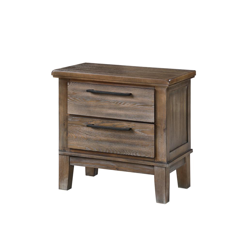 Cagney 5-Piece Cal King Wood Bedroom Set with 2 Nightstands in Brown