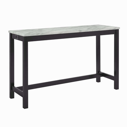 Furniture Celeste 4-Piece Faux Marble & Wood Bar Set in Black