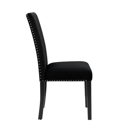 Furniture Celeste 5-Pc Faux Marble Round Dining Set  4 Chair-Black