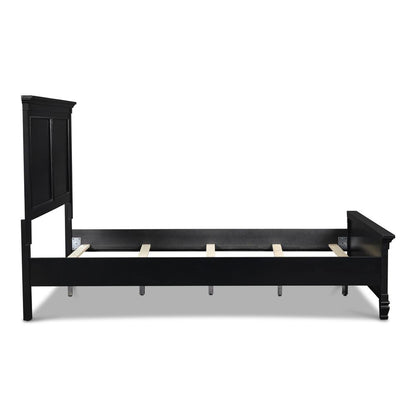 Furniture Tamarack Contemporary Solid Wood 5/0 Q Panel Bed in Black
