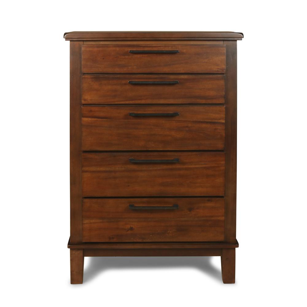 Cagney 4-Piece King Wood Bedroom Set with Chest in Chestnut