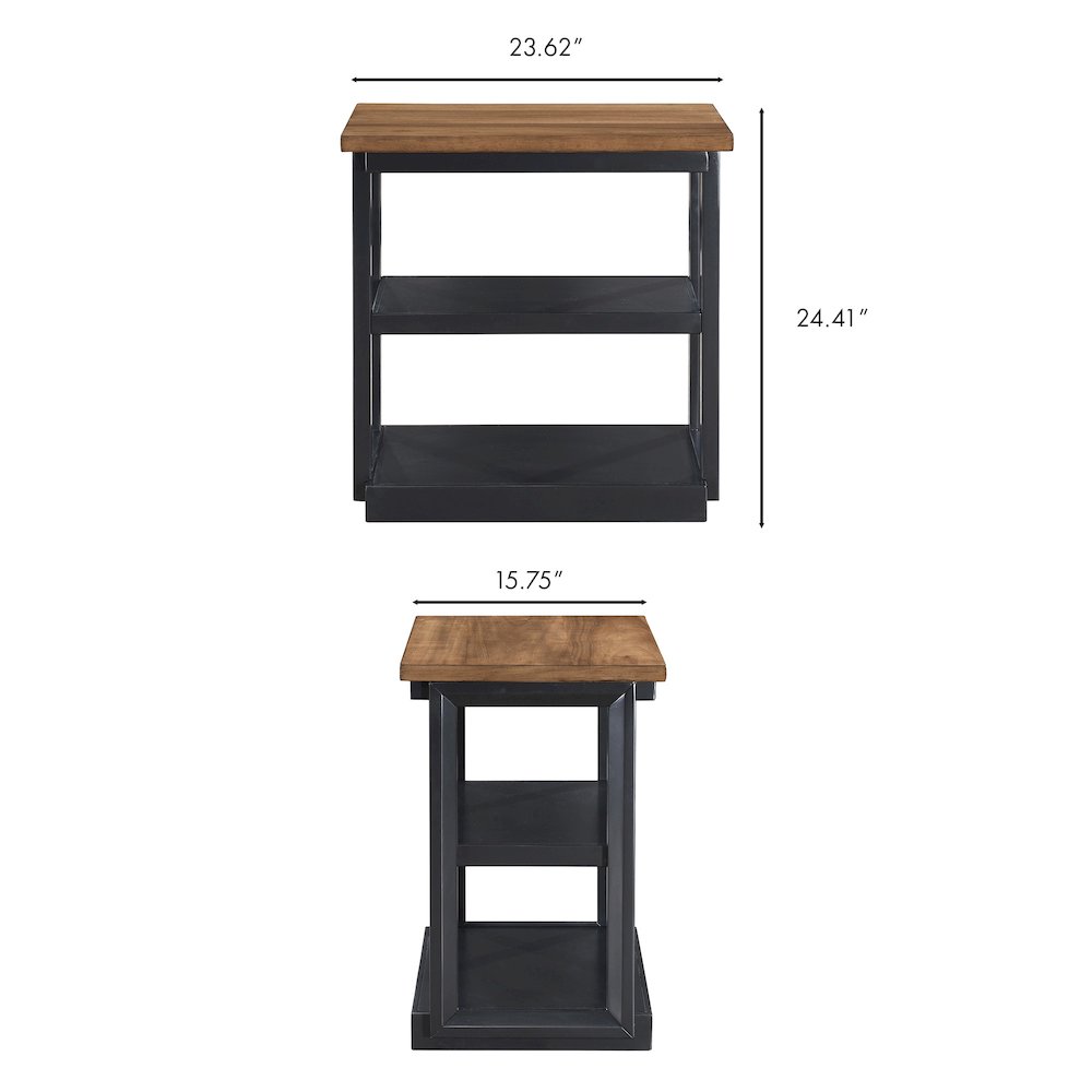 Decker 3-Piece Wood Occasional Table Set in Black/Brown