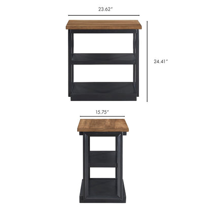 Decker 3-Piece Wood Occasional Table Set in Black/Brown