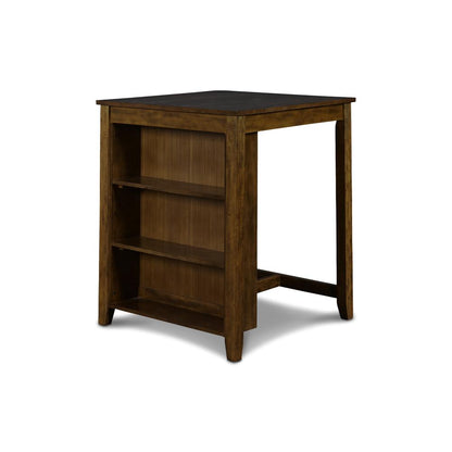 Furniture Gia Solid Wood Counter Table  2 Chairs in Brown