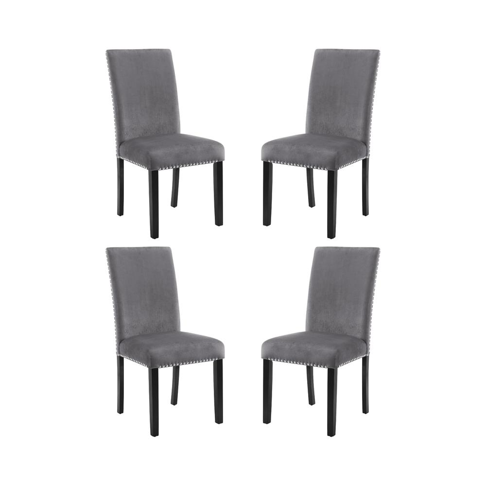 Celeste Gray Wood Upholstered Dining Chair (Set of 4)