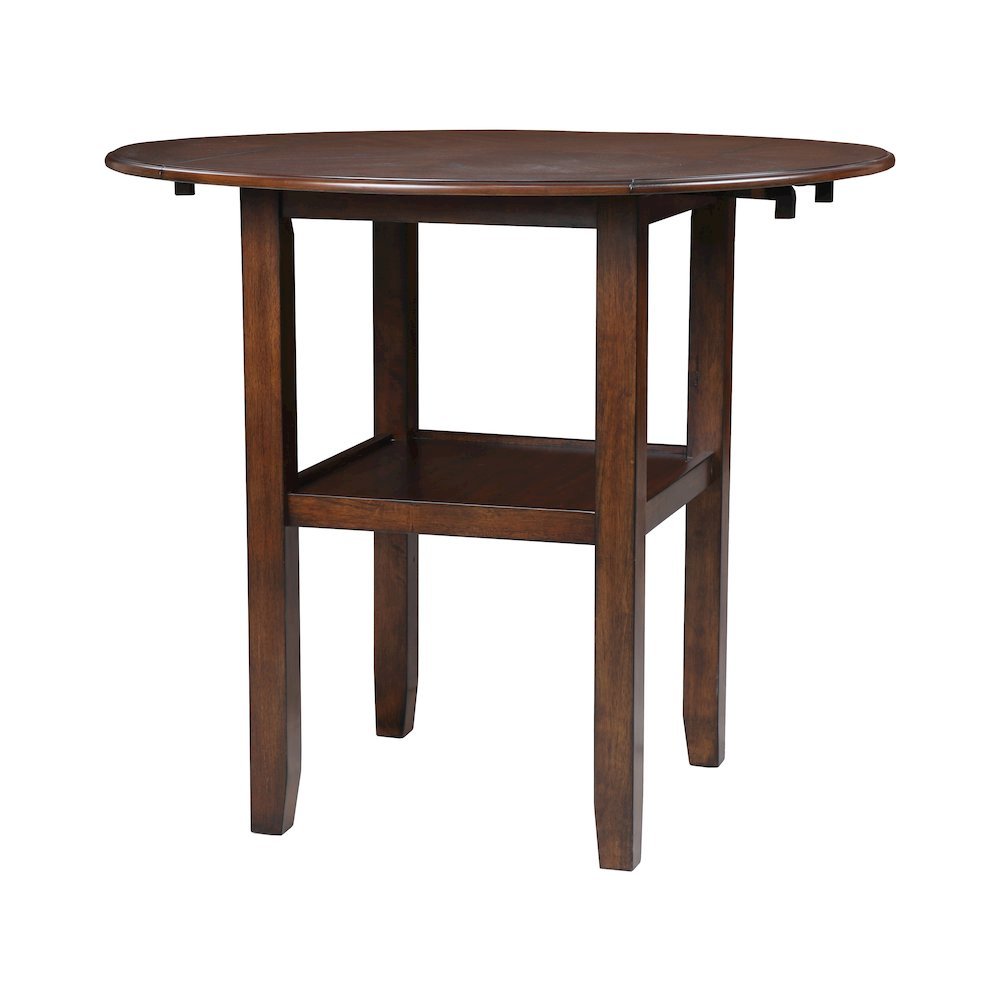 Brown Cherry 3 Piece Drop Leaf Table and 2 Chairs, Small Round Dining Table Set