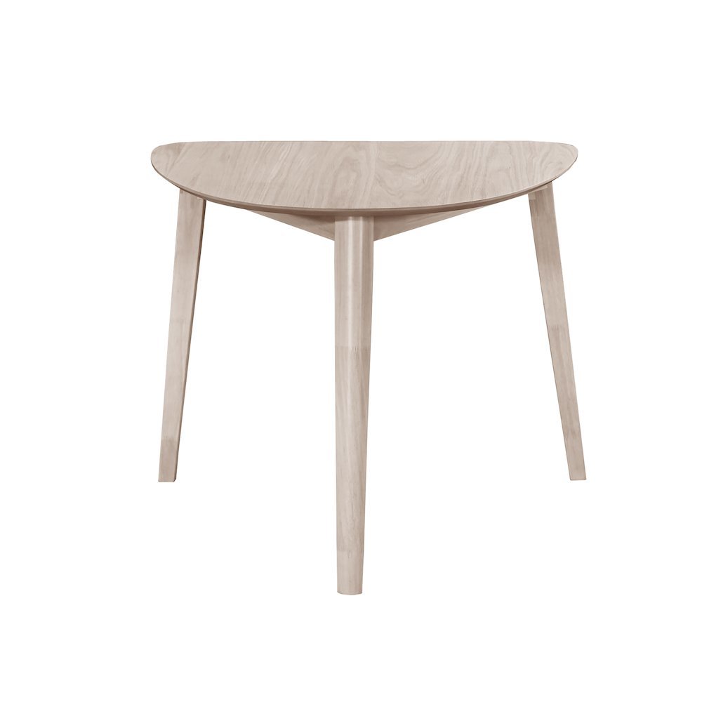 White Solid Wood Small Dining Table with 2 Chairs, Compact Corner Set