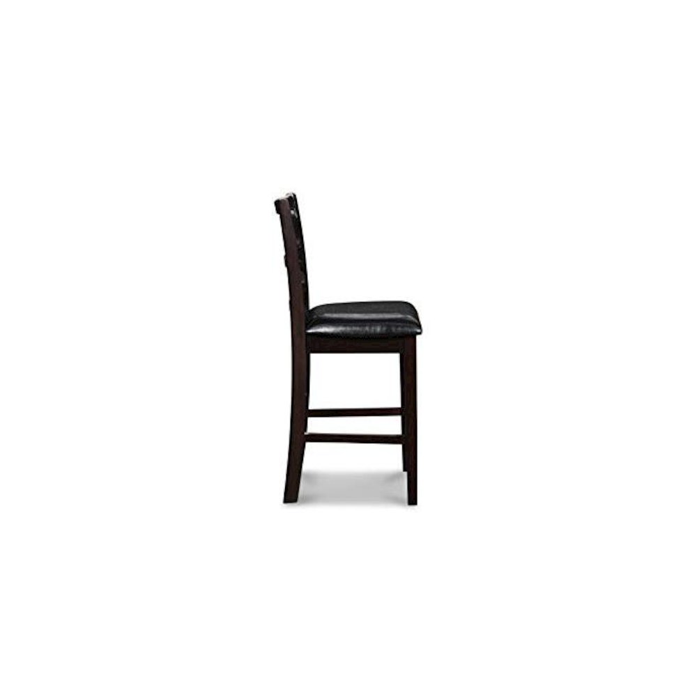 Gia Ebony Wood Counter Chair with PU Seat (Set of 4)