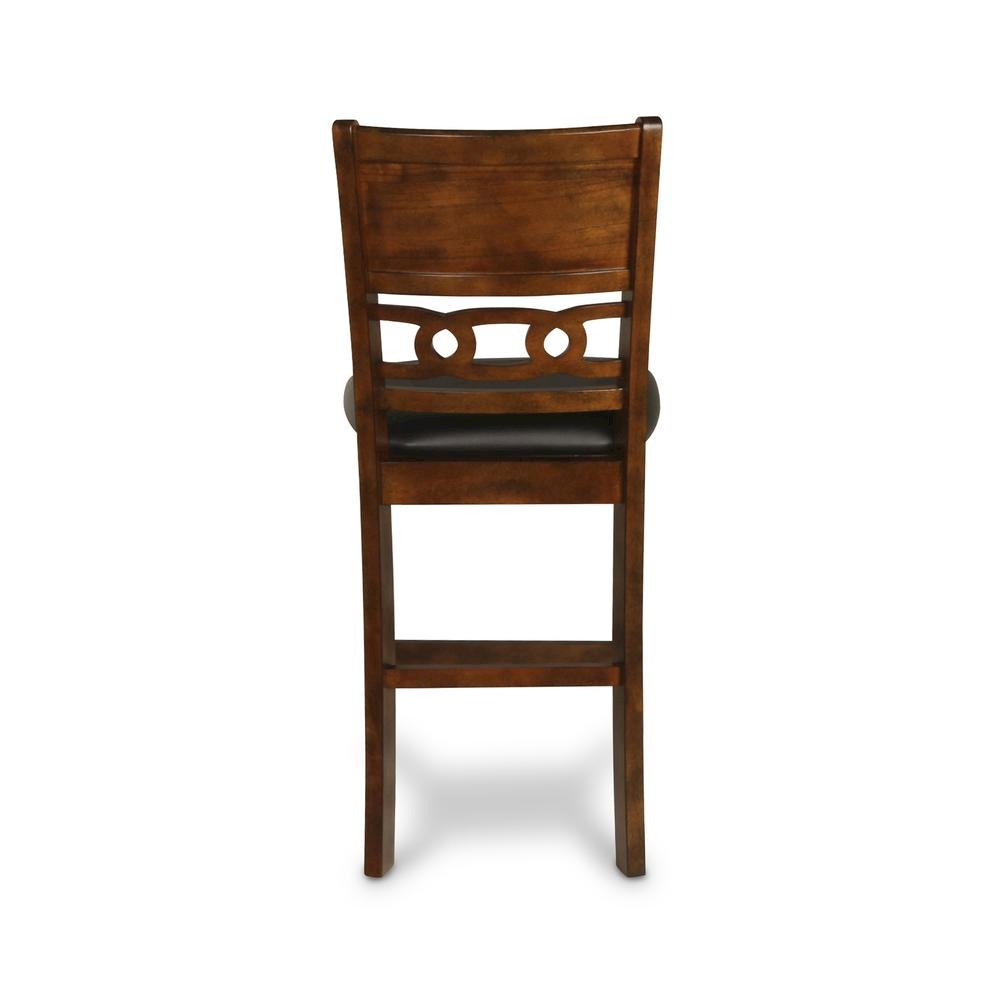 Brown Wood Dining Chairs Set Of 2, Faux Leather Farmhouse Style Dining Chairs