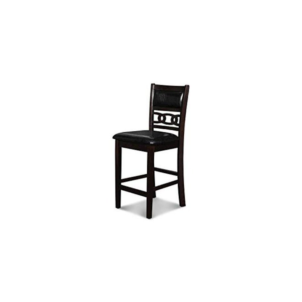 Gia Ebony Wood Counter Chair with PU Seat (Set of 4)