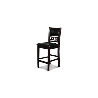 Gia Ebony Wood Counter Chair with PU Seat (Set of 4)