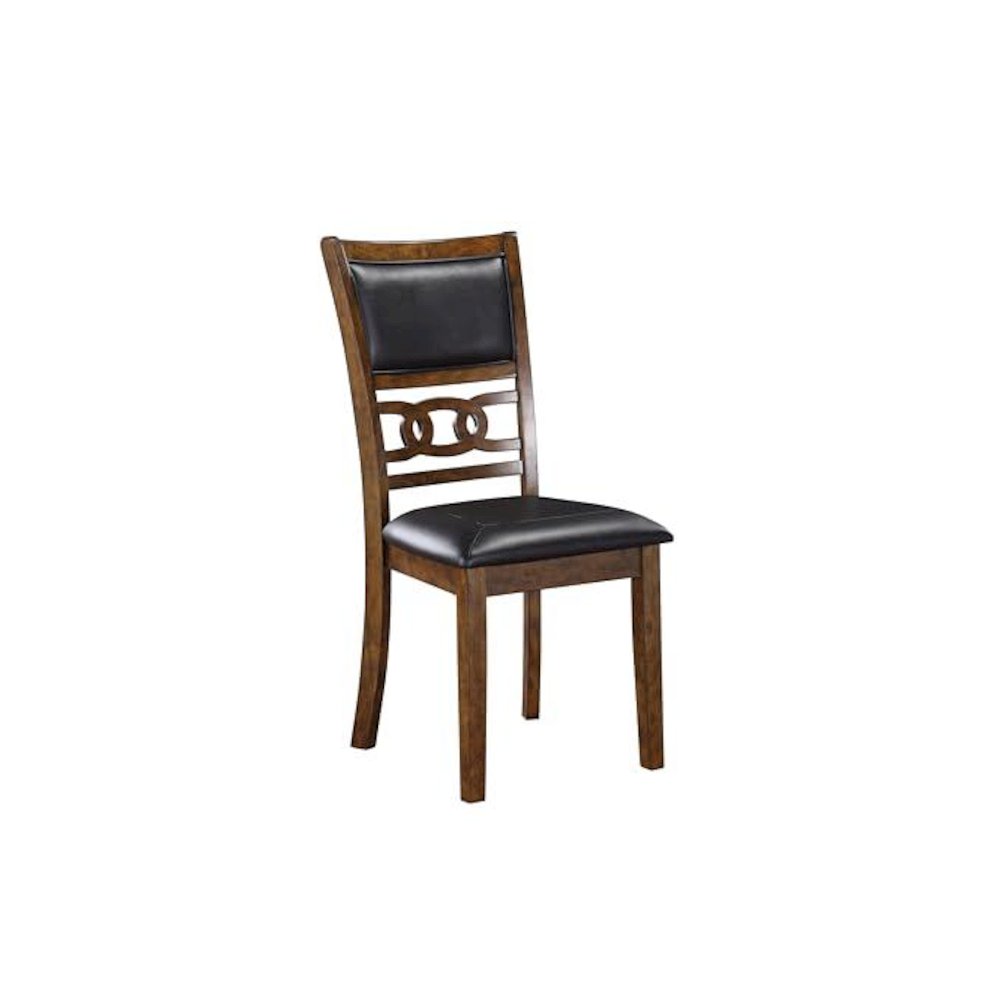 Gia Ebony Wood Dining Chair with PU Seat (Set of 4)