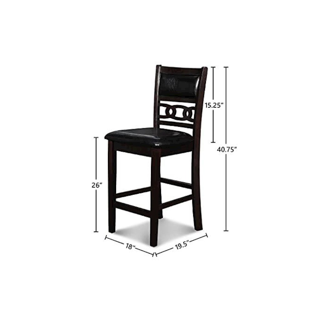 Gia Ebony Wood Counter Chair with PU Seat (Set of 4)