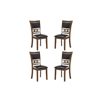Gia Ebony Wood Dining Chair with PU Seat (Set of 4)