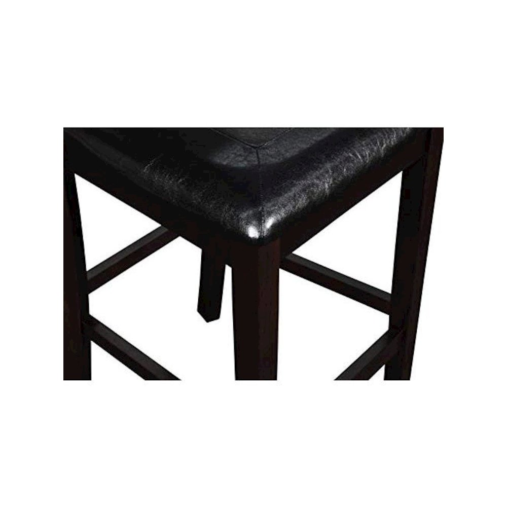 Gia Ebony Wood Counter Chair with PU Seat (Set of 4)