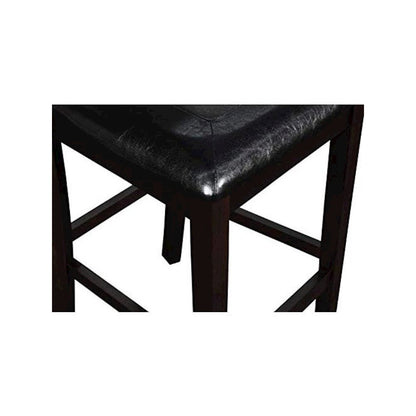 Gia Ebony Wood Counter Chair with PU Seat (Set of 4)