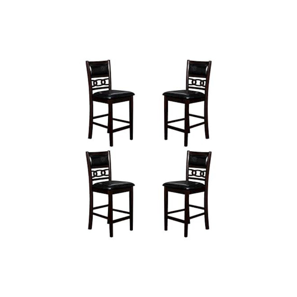 Gia Ebony Wood Counter Chair with PU Seat (Set of 4)