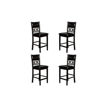 Gia Ebony Wood Counter Chair with PU Seat (Set of 4)