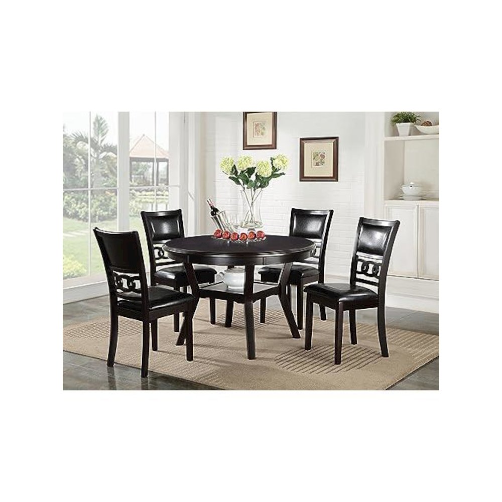 Gia Ebony Wood Counter Chair with PU Seat (Set of 4)