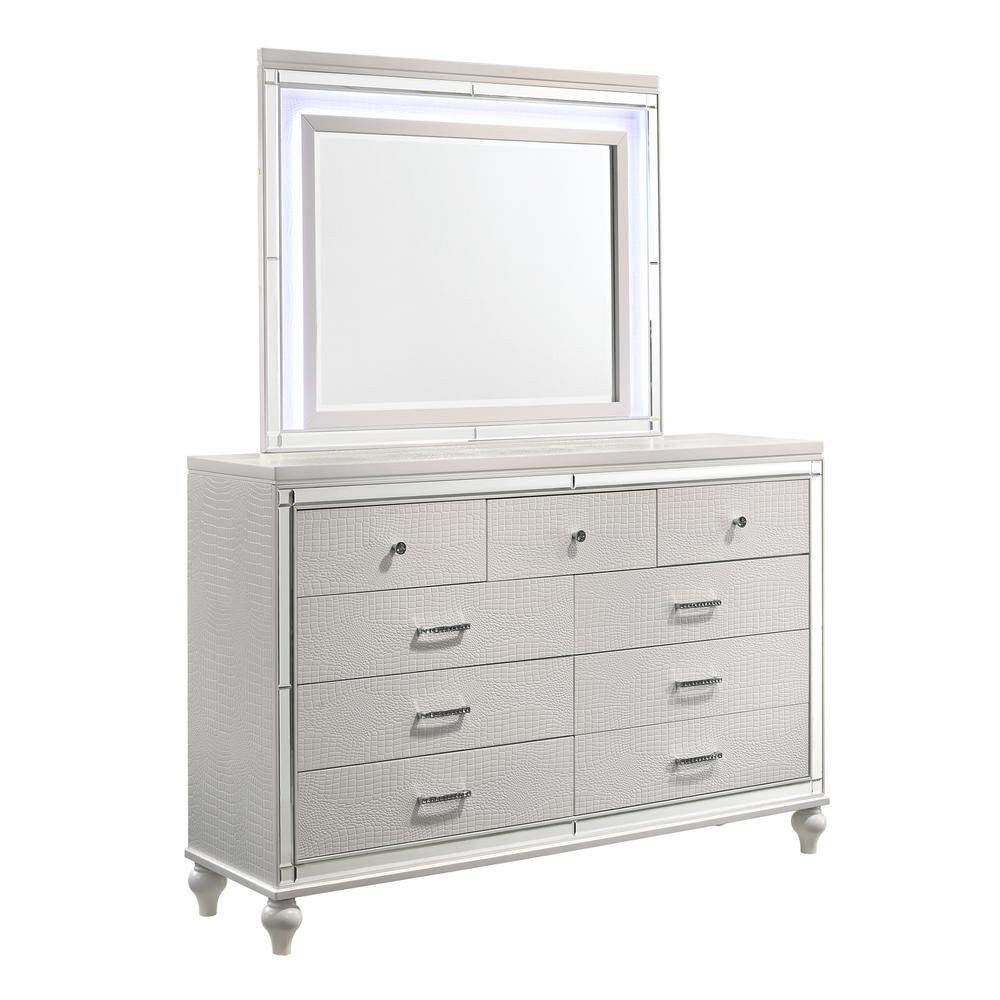Modern White Bedroom Furniture Set Queen Size 4 Piece with Bed and Storage
