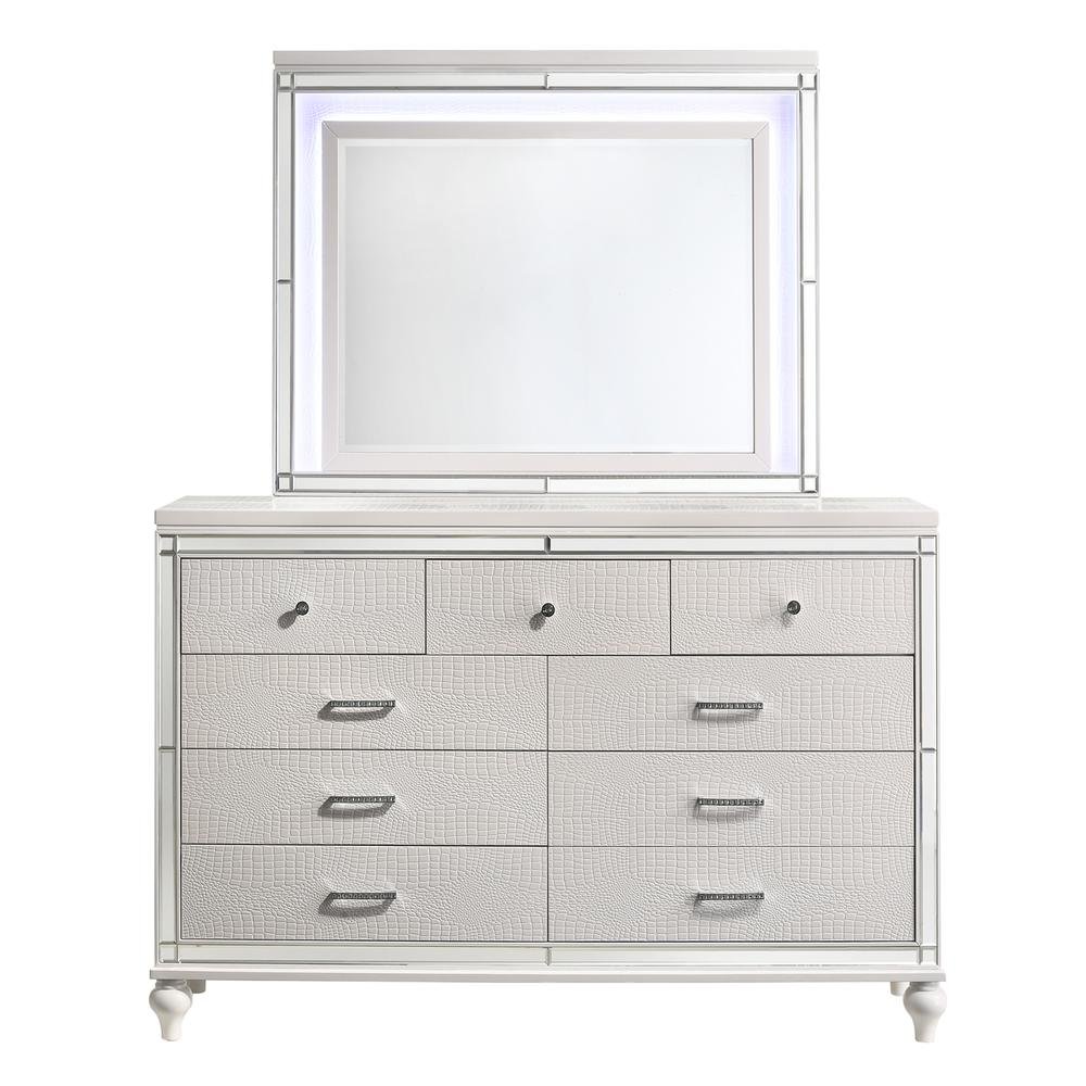Modern White Bedroom Furniture Set Queen Size 4 Piece with Bed and Storage