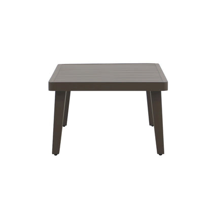 Brown Metal Outdoor Coffee Table, Rectangular Patio Coffee Table