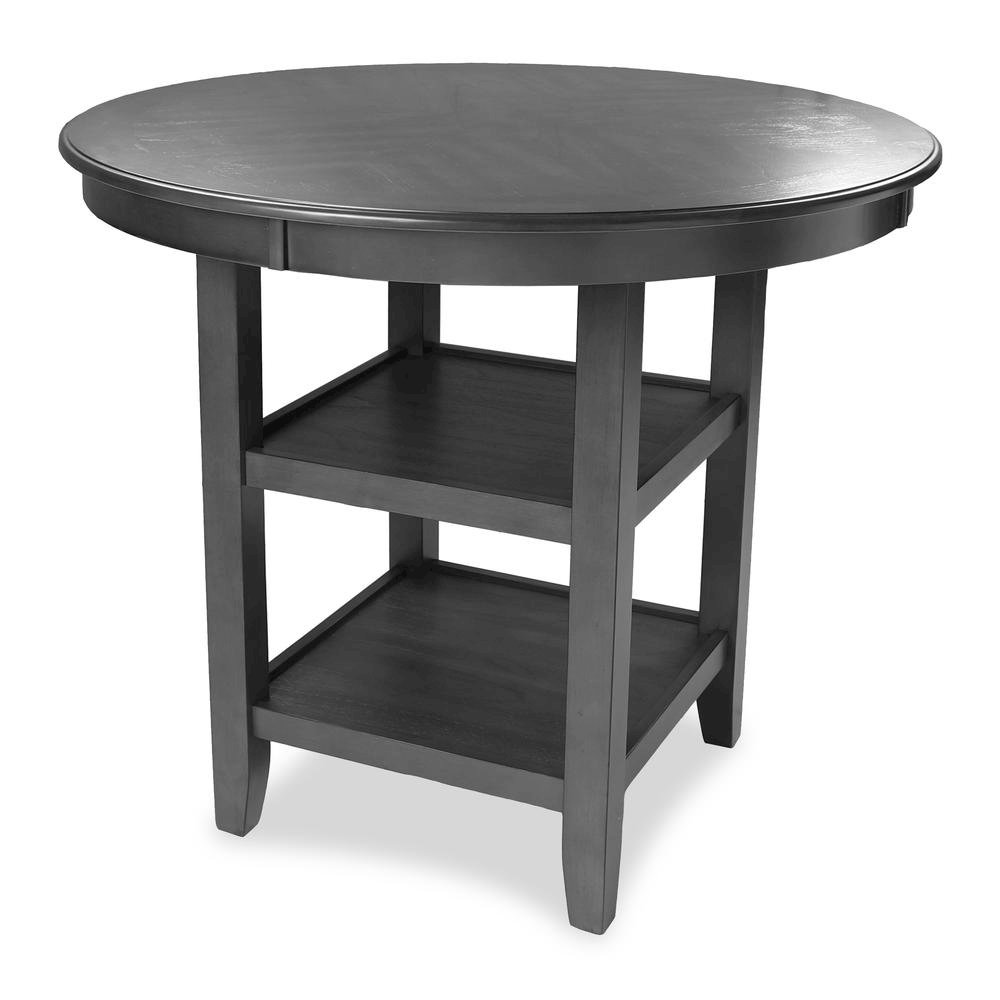 Gray 5 Piece Dining Table Set with Storage, High Top Chairs Design