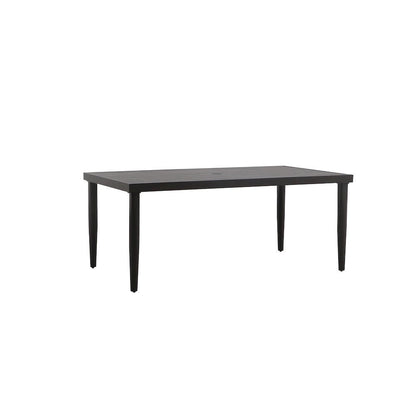 Brown Metal Patio Dining Table, Outdoor Metal Table for Deck or Garden