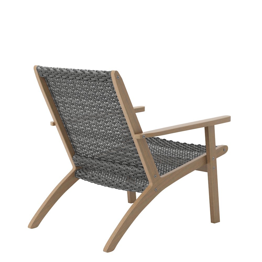 Gray Club Chairs Set of 2, Comfy Patio Chair for Outdoor Seating